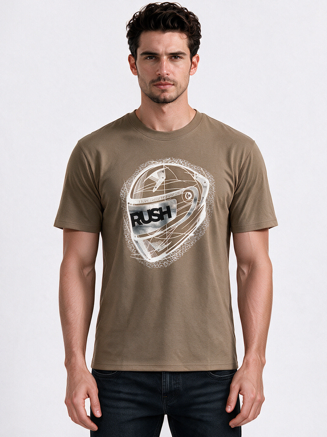 Men's Printed Round Neck Regular Fit T-Shirt