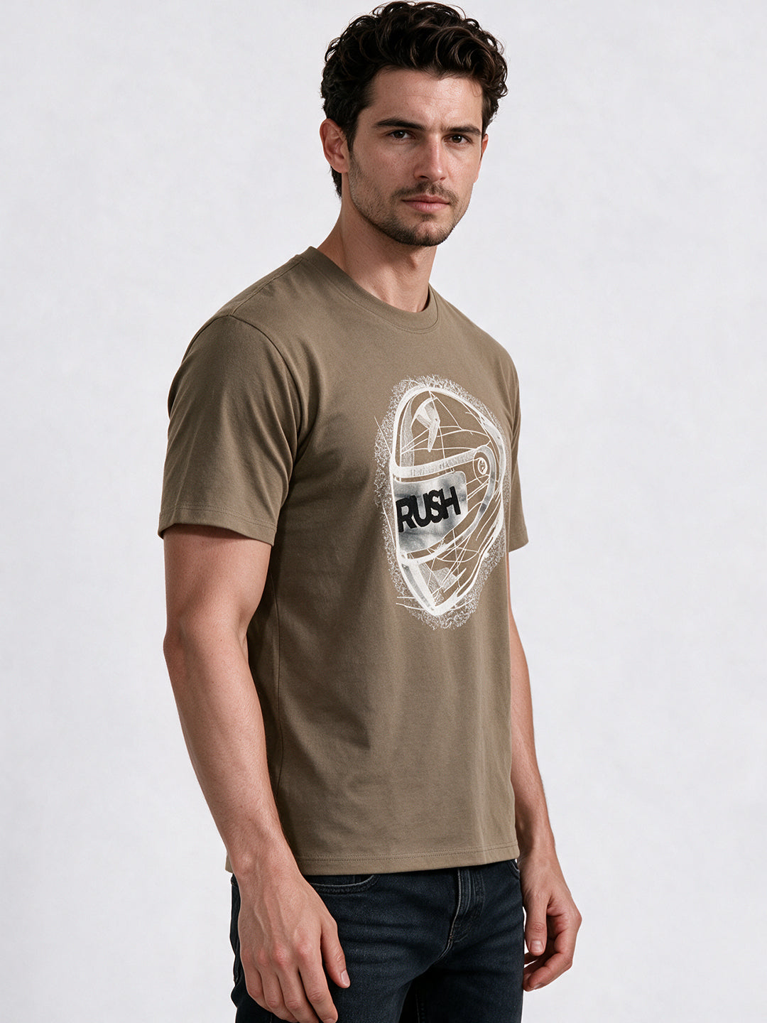 Men's Printed Round Neck Regular Fit T-Shirt
