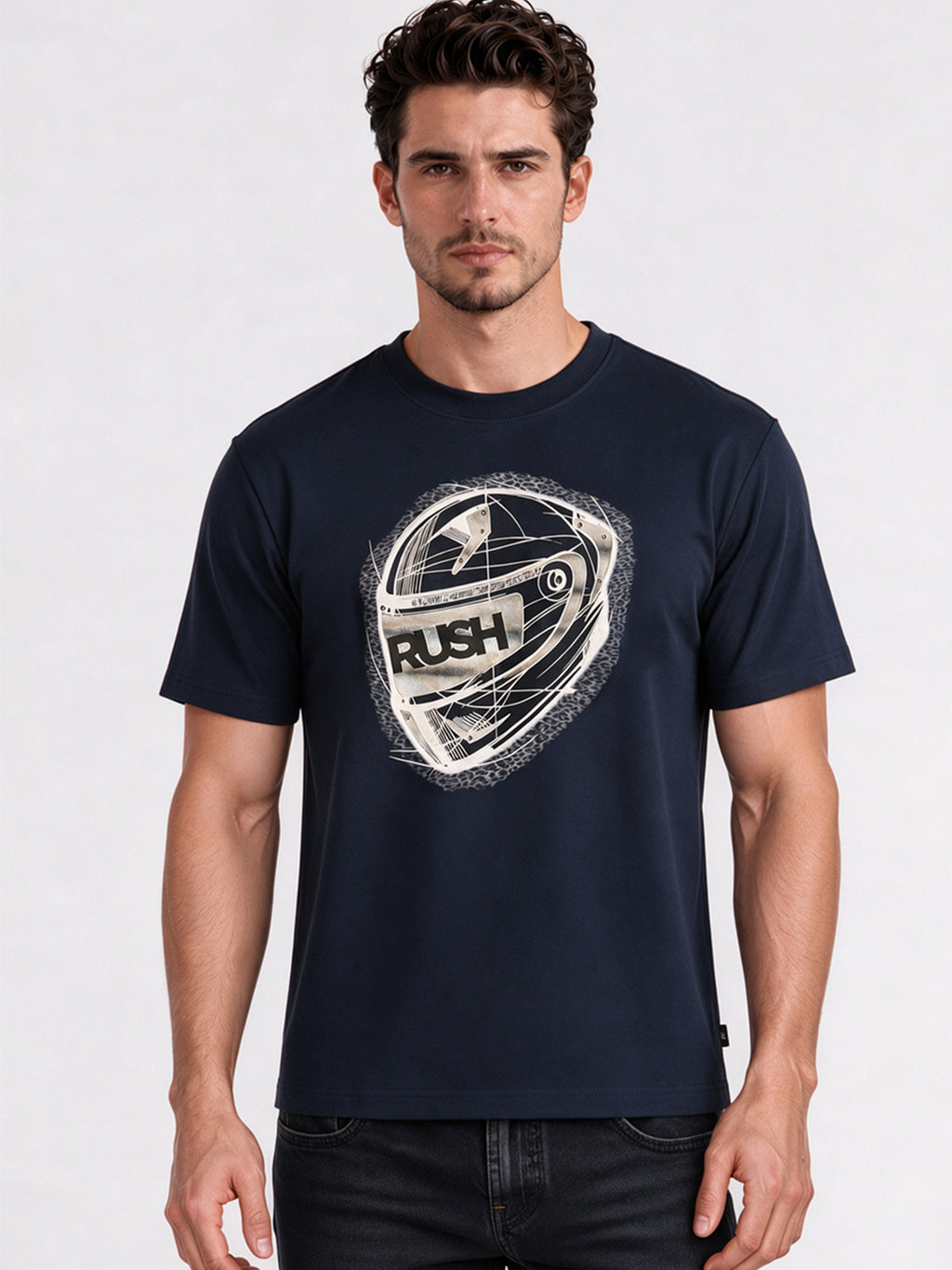 Men's Printed Round Neck Regular Fit T-Shirt