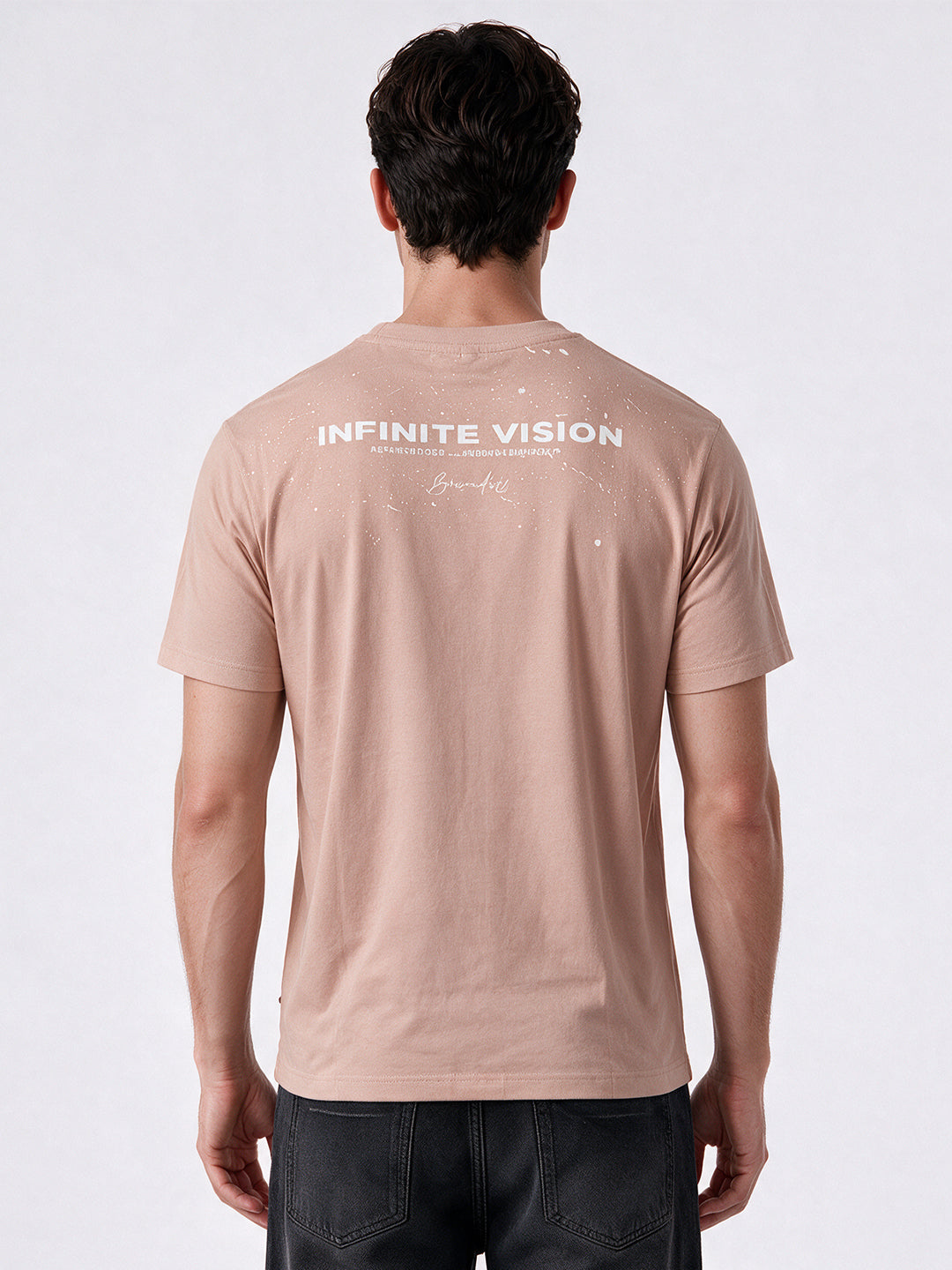 Mauve Printed Regular Fit Tshirt
