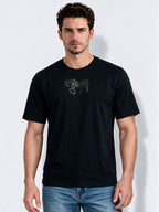 Men's Cotton Blend Printed Round Neck Regular Fit T-Shirt
