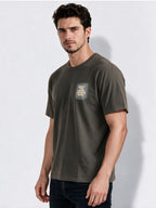 Men's Cotton Blend Printed Round Neck Regular Fit T-Shirt