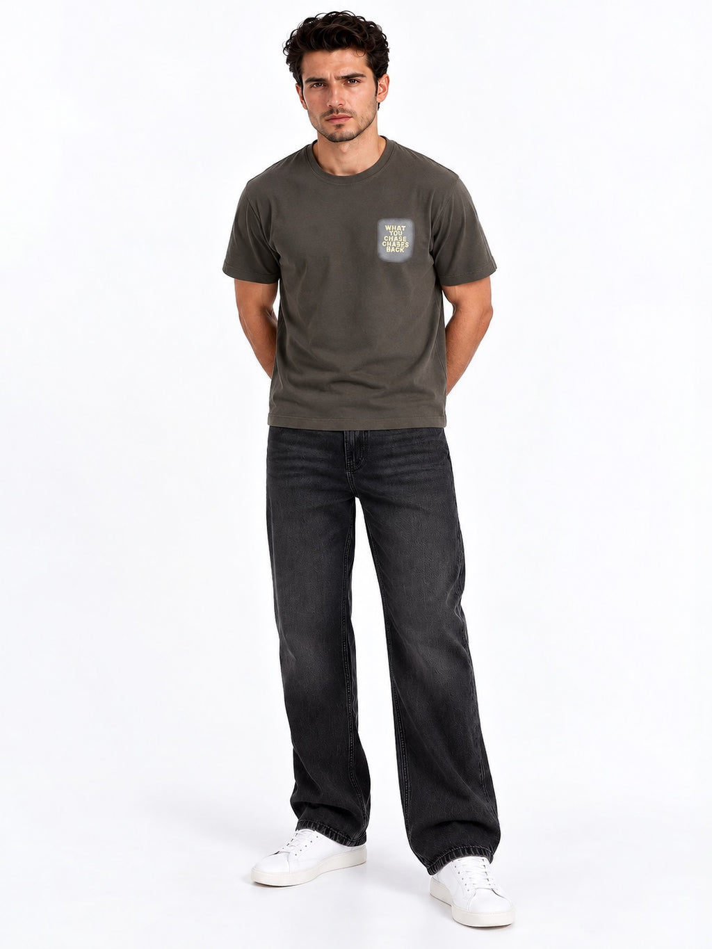 Men's Cotton Blend Printed Round Neck Regular Fit T-Shirt