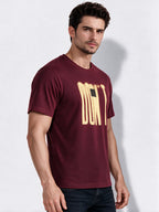Men's Cotton Blend Printed Round Neck Regular Fit T-Shirt