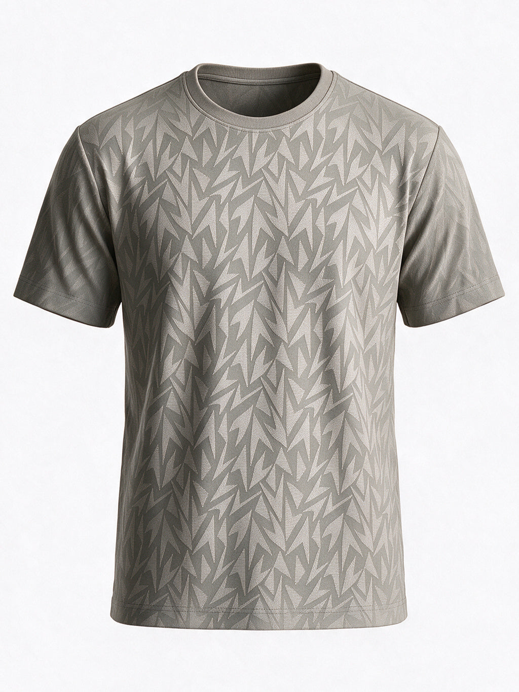 Men's Blended Jacquard Round Neck Regular Fit T-Shirt