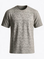 Men's Blended Jacquard Round Neck Regular Fit T-Shirt