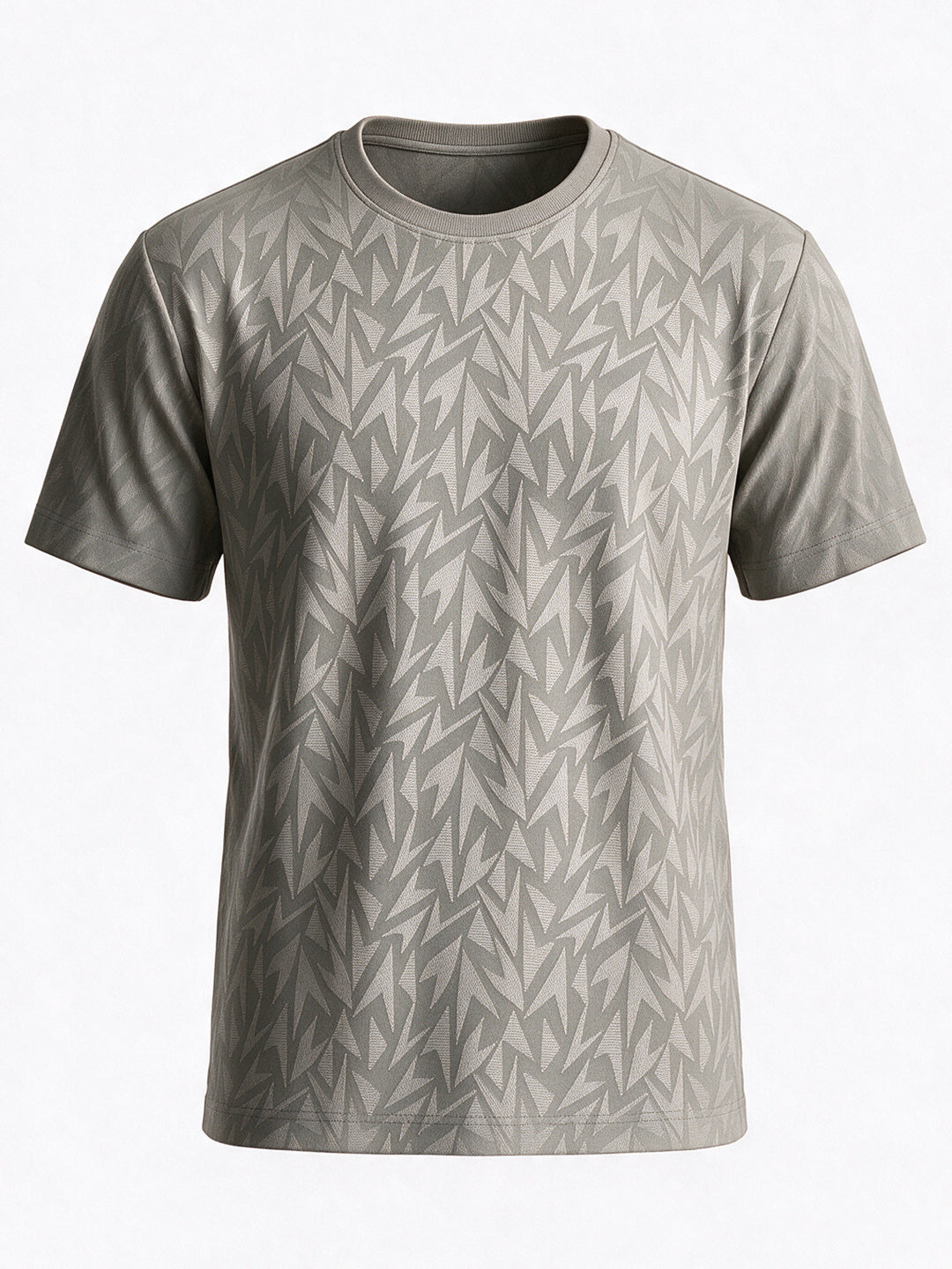 Men's Blended Jacquard Round Neck Regular Fit T-Shirt
