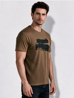 Men's Cotton Blend Printed Round Neck Regular Fit T-Shirt