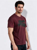 Men's Cotton Blend Printed Round Neck Regular Fit T-Shirt