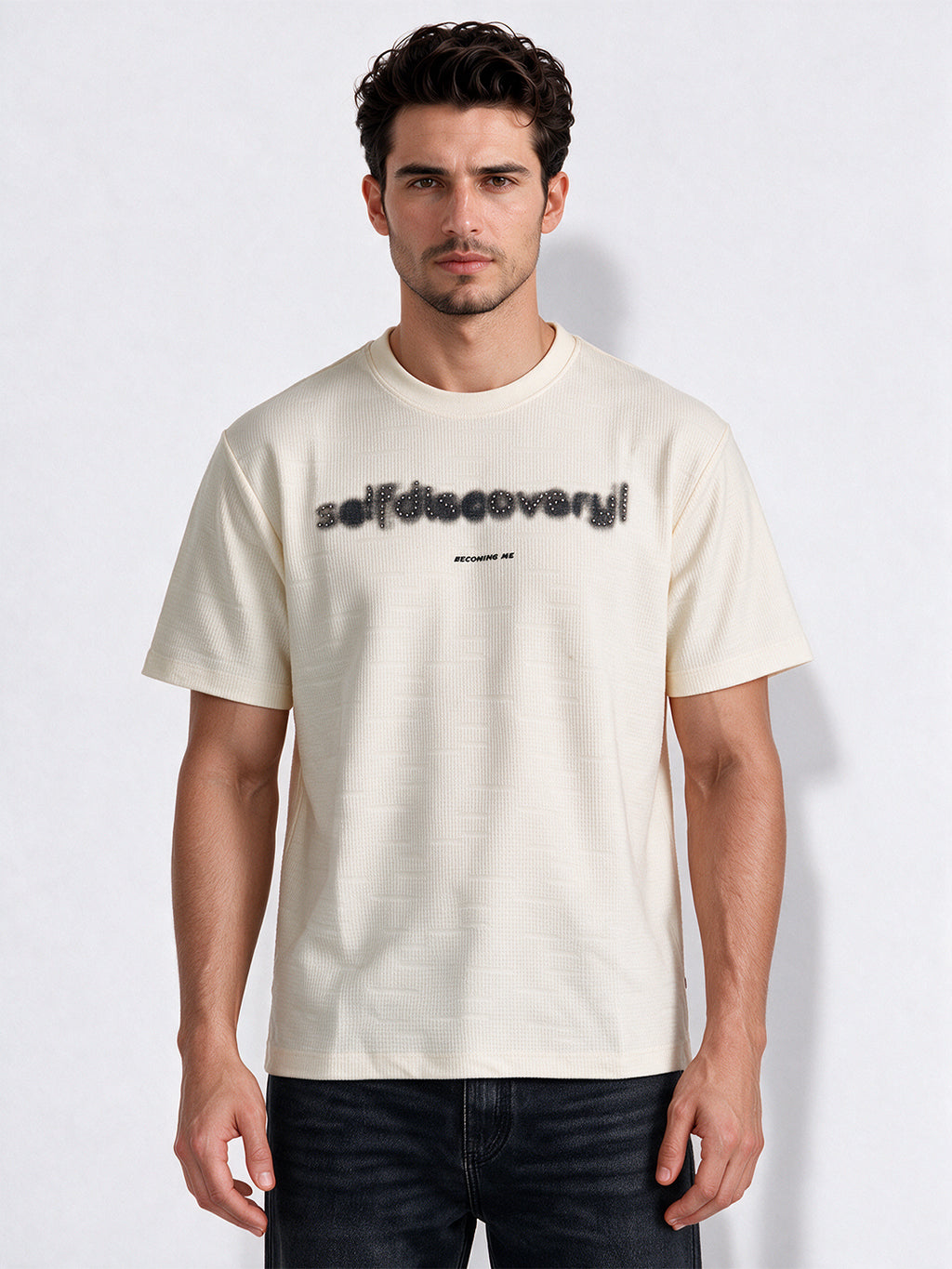 Men's Cotton Blend Printed Round Neck Regular Fit T-Shirt