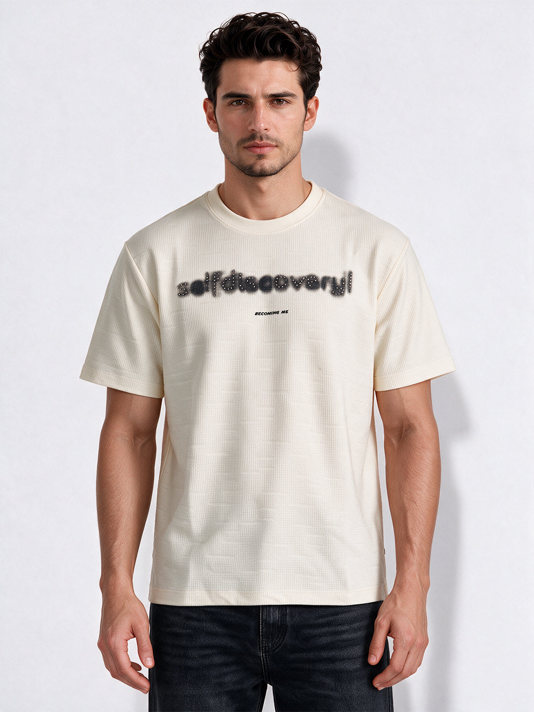 Men's Cotton Blend Printed Round Neck Regular Fit T-Shirt