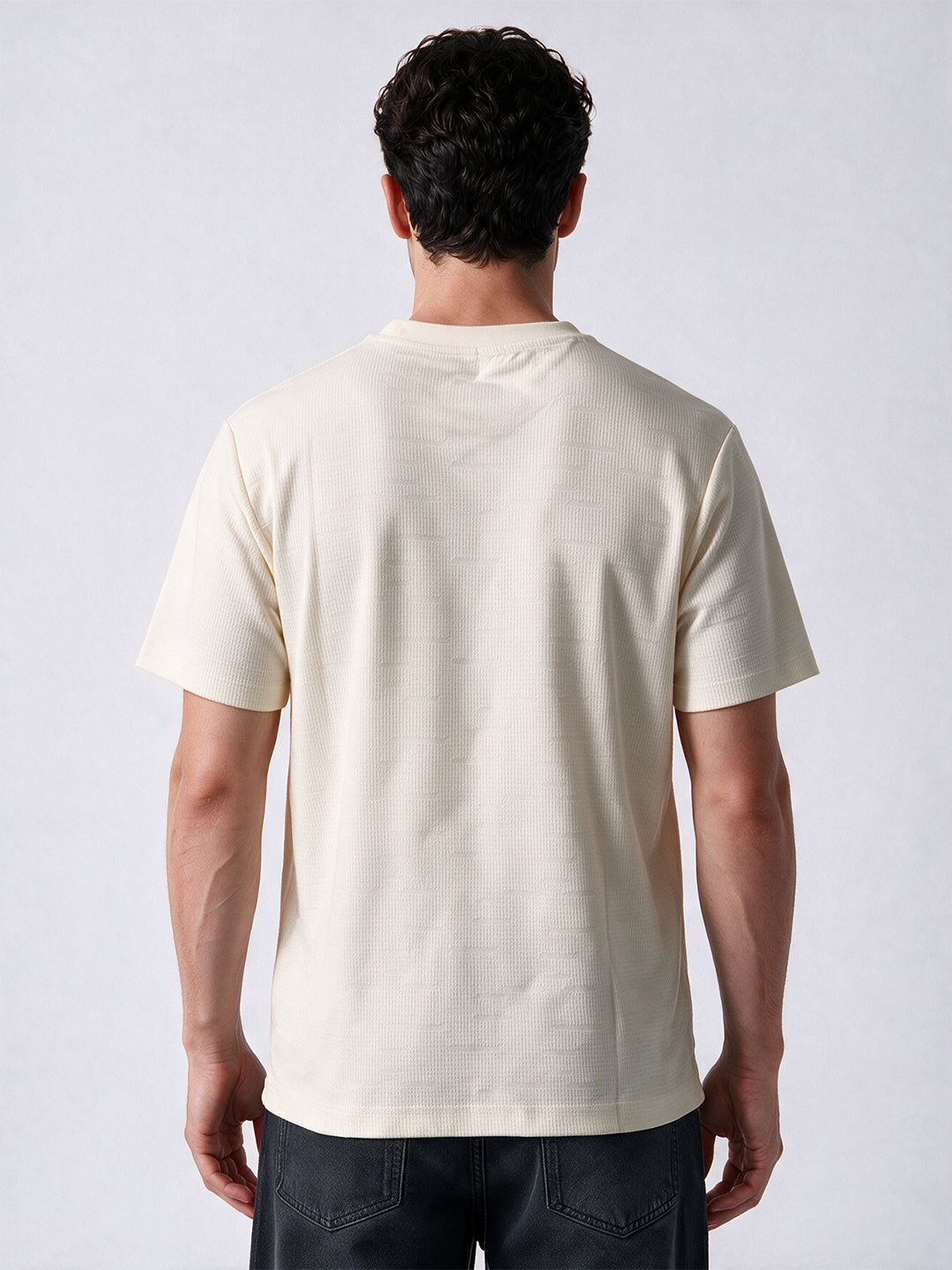 Men's Cotton Blend Printed Round Neck Regular Fit T-Shirt