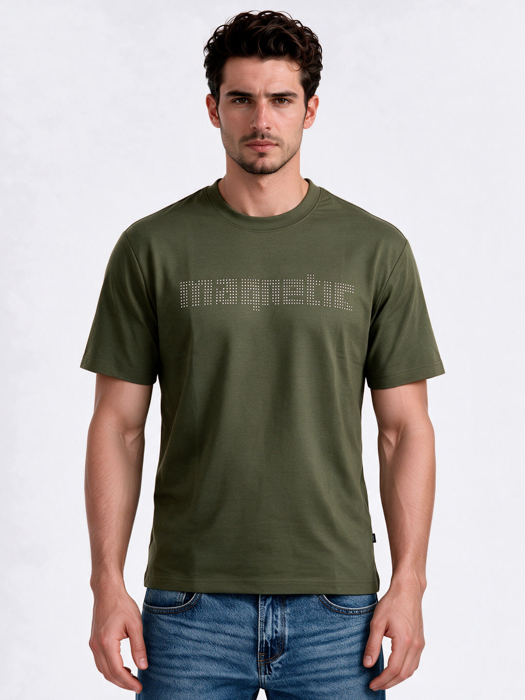 Men's Printed Round Neck Regular Fit T-Shirt