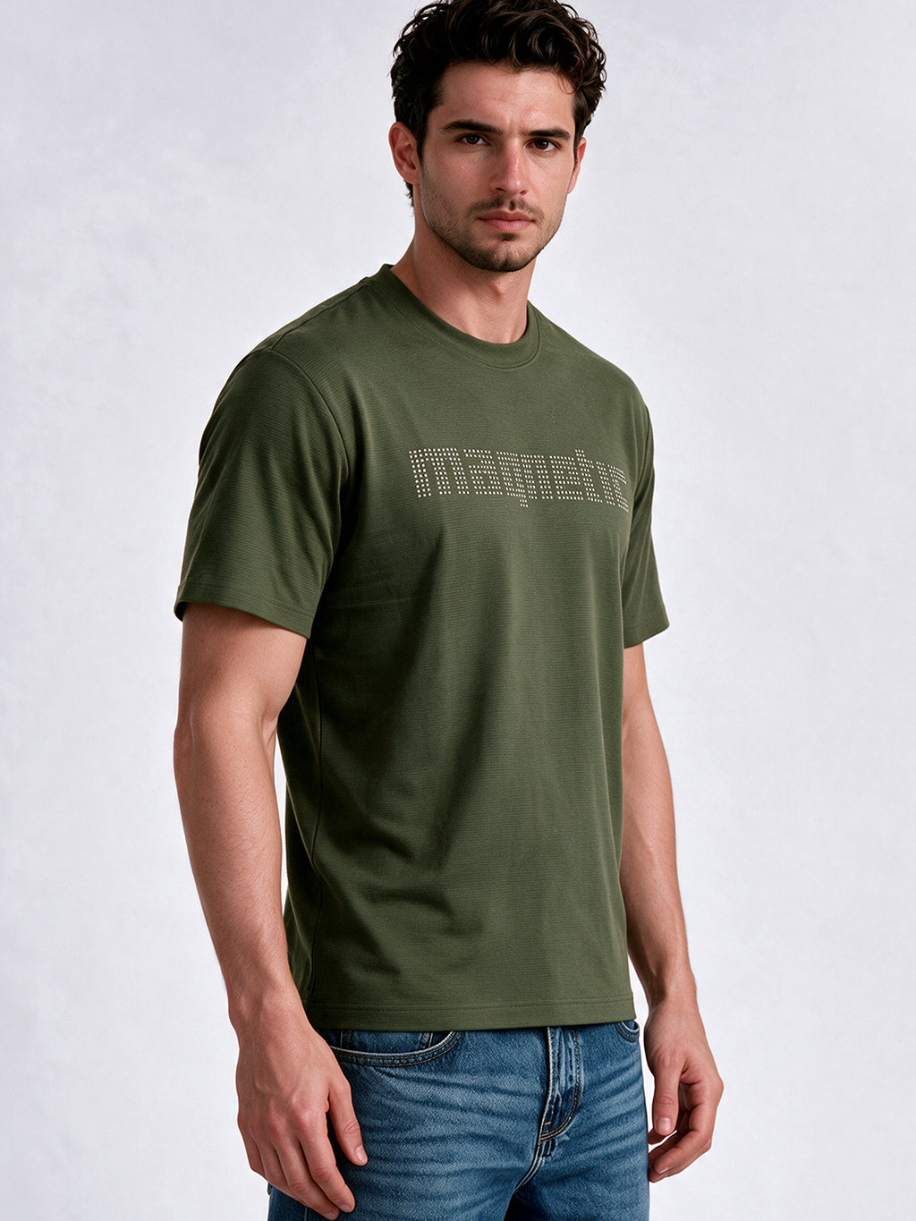 Men's Printed Round Neck Regular Fit T-Shirt