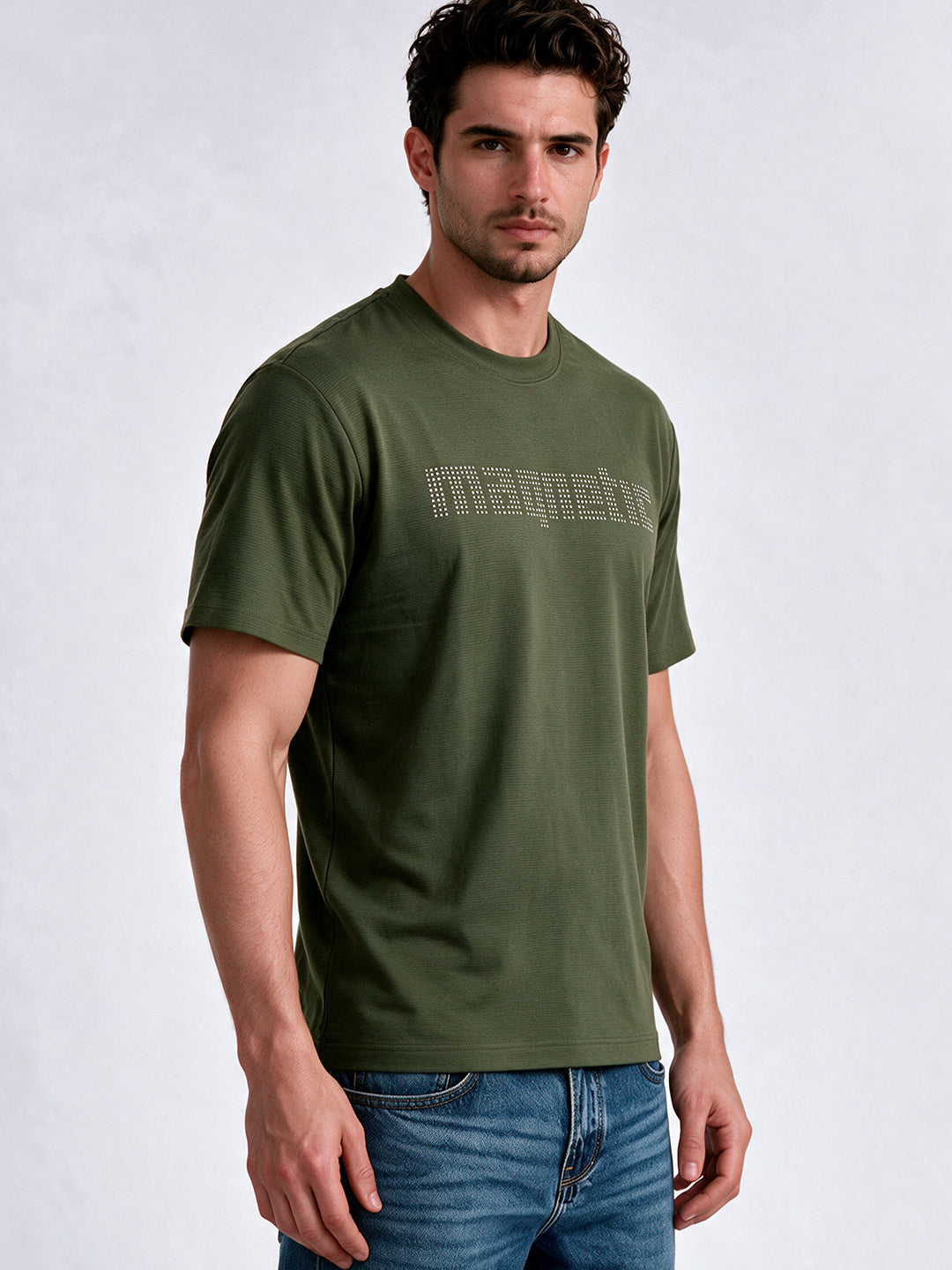 Men's Printed Round Neck Regular Fit T-Shirt