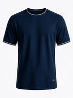Men's Blended Jacquard Round Neck Regular Fit T-Shirt