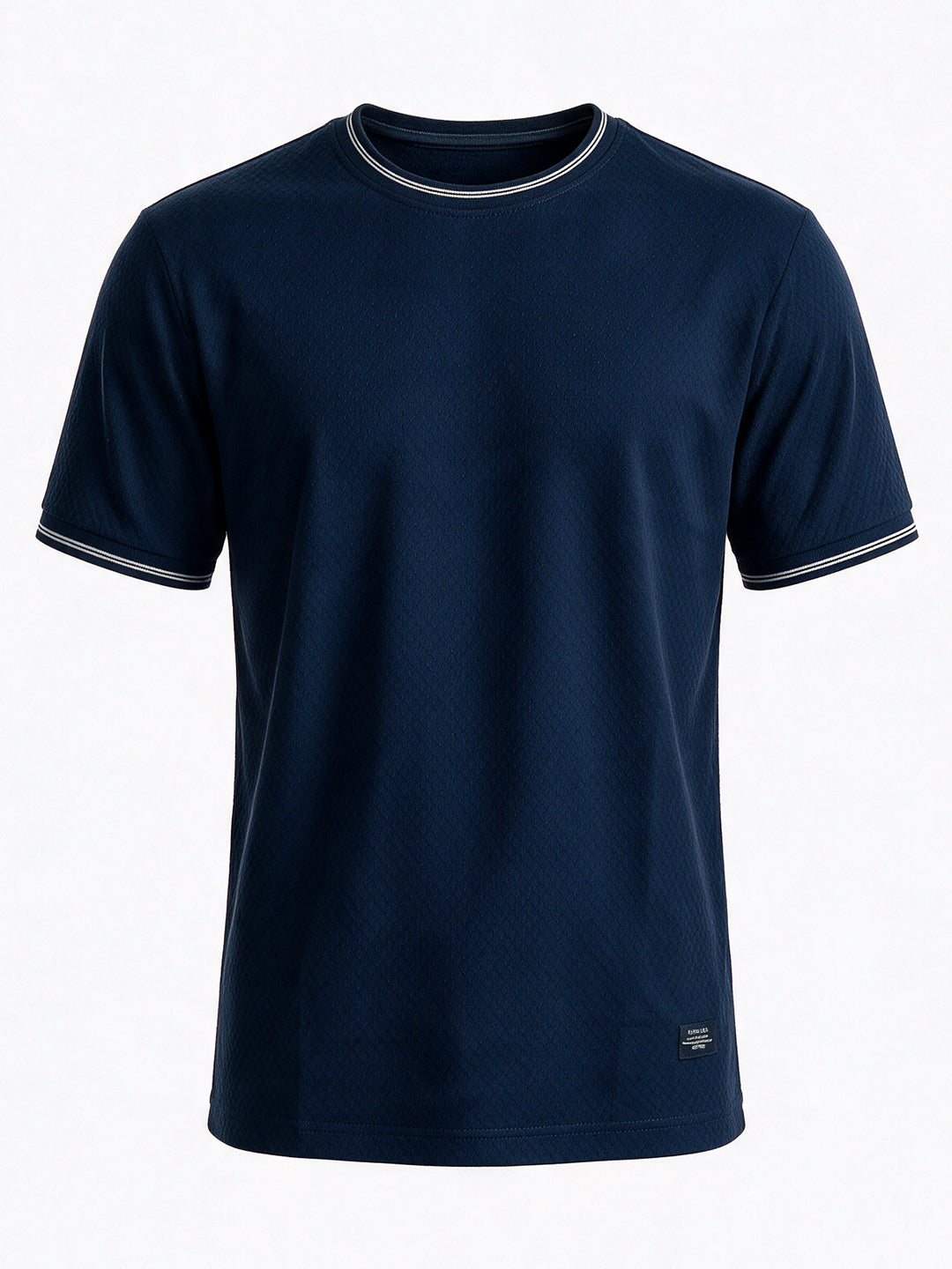 Men's Blended Jacquard Round Neck Regular Fit T-Shirt
