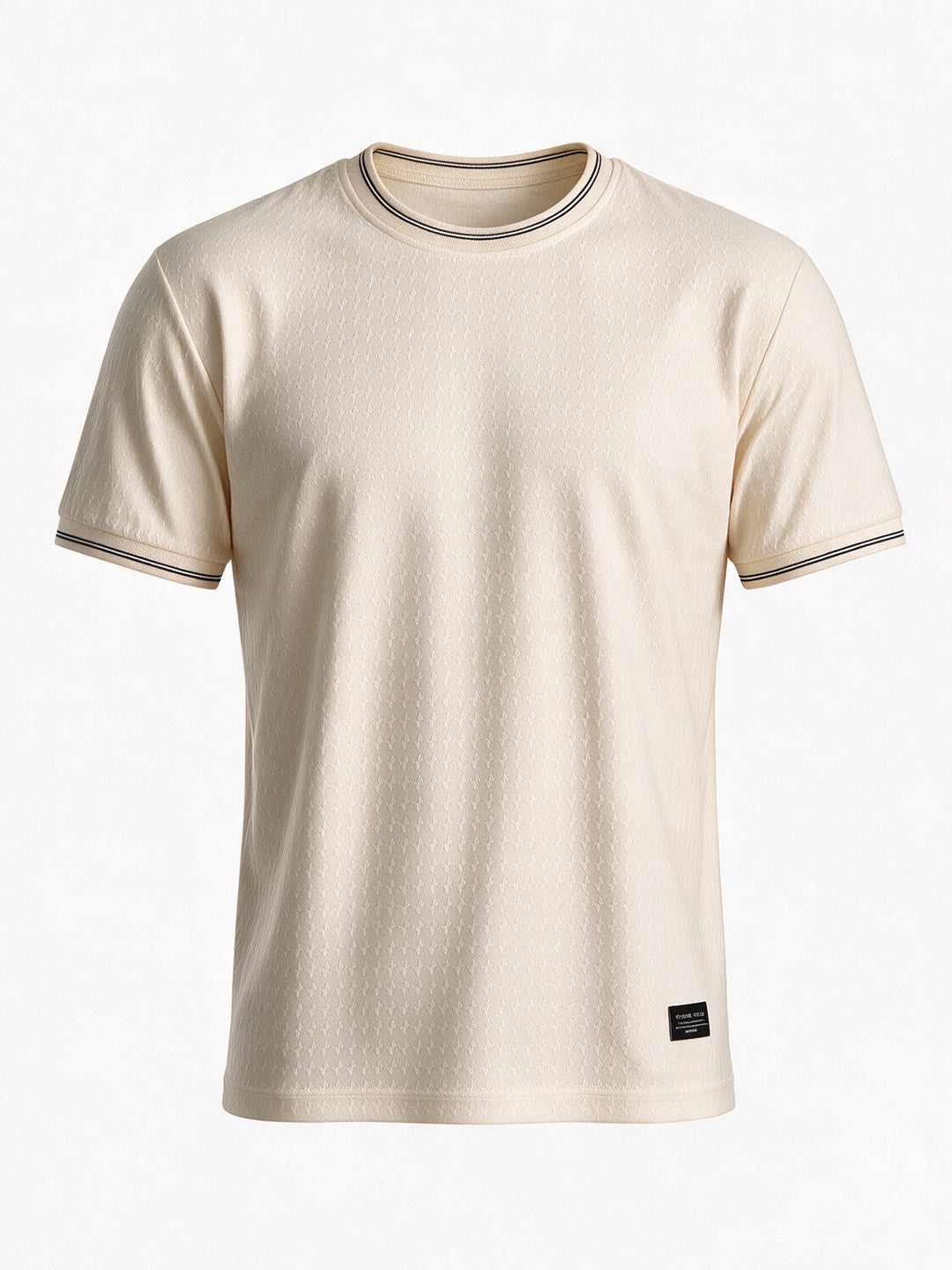 Men's Blended Jacquard Round Neck Regular Fit T-Shirt Secondary image