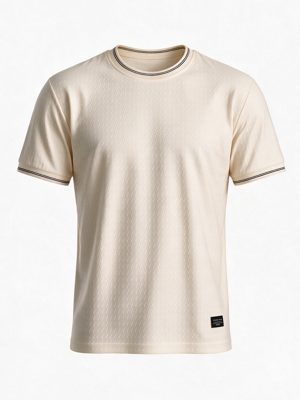 Men's Blended Jacquard Round Neck Regular Fit T-Shirt