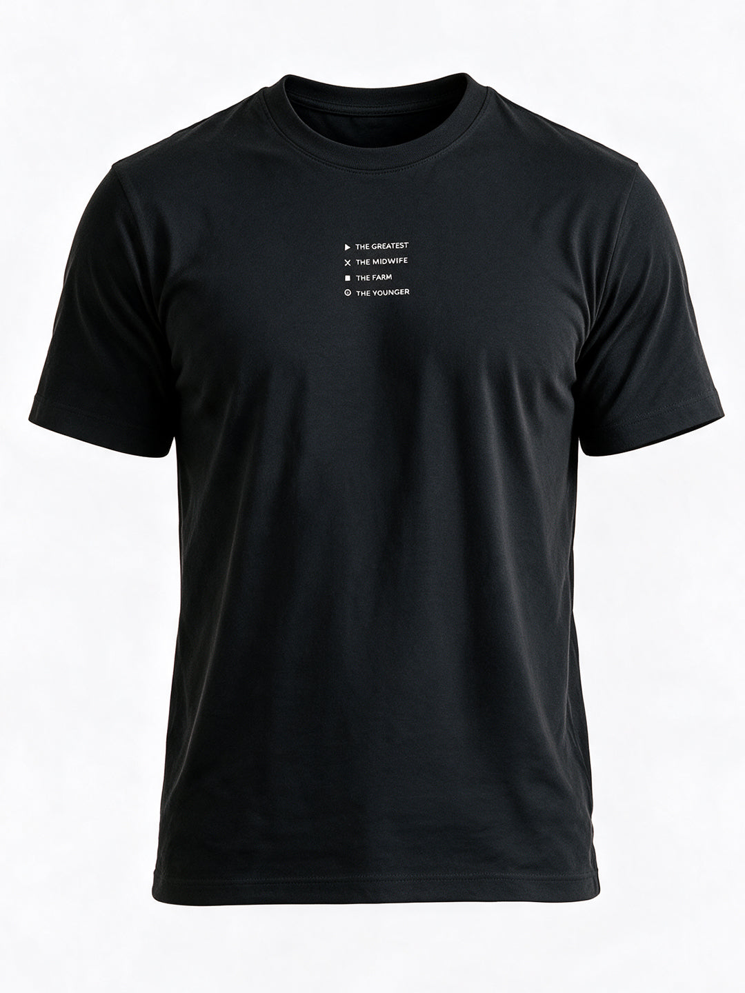 Black Regular Fit Printed Tshirt