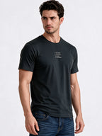 Black Regular Fit Printed Tshirt