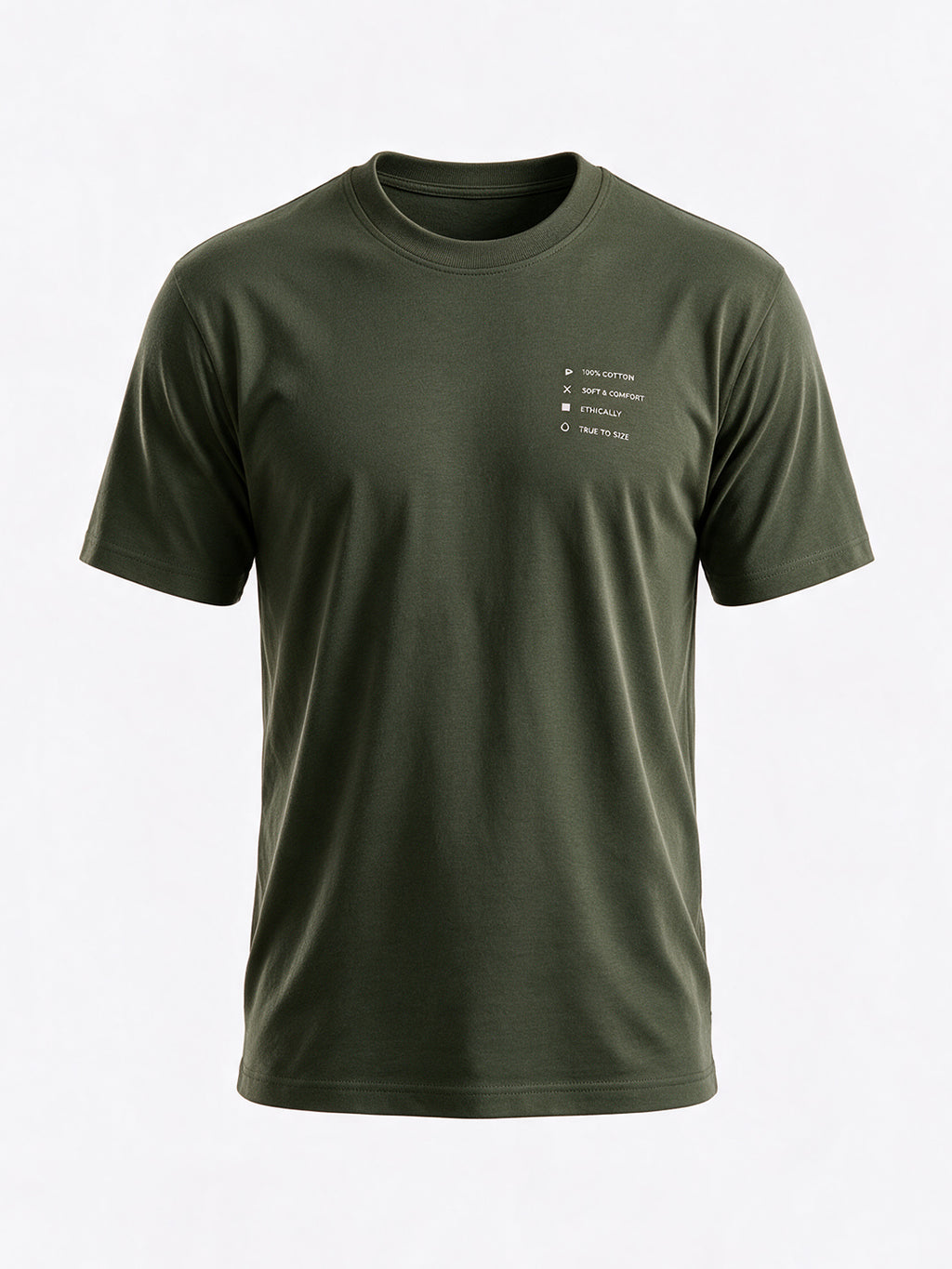 Olive Regular Fit Printed Tshirt