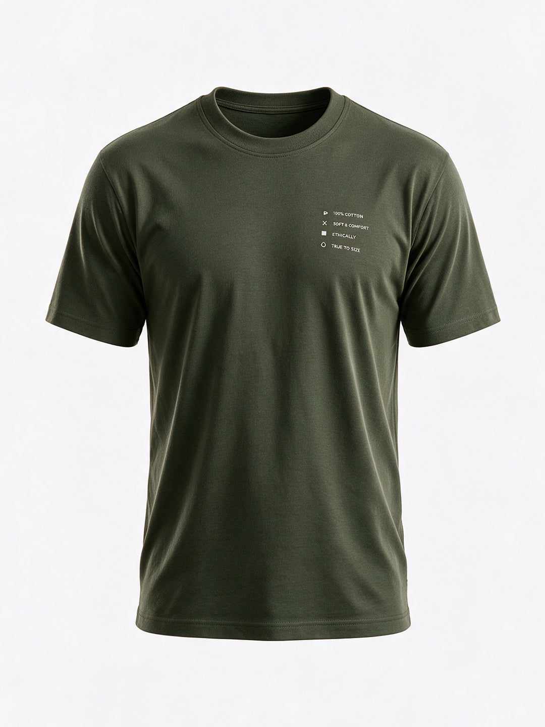 Olive Regular Fit Printed Tshirt