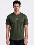 Olive Regular Fit Printed Tshirt
