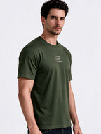 Olive Regular Fit Printed Tshirt