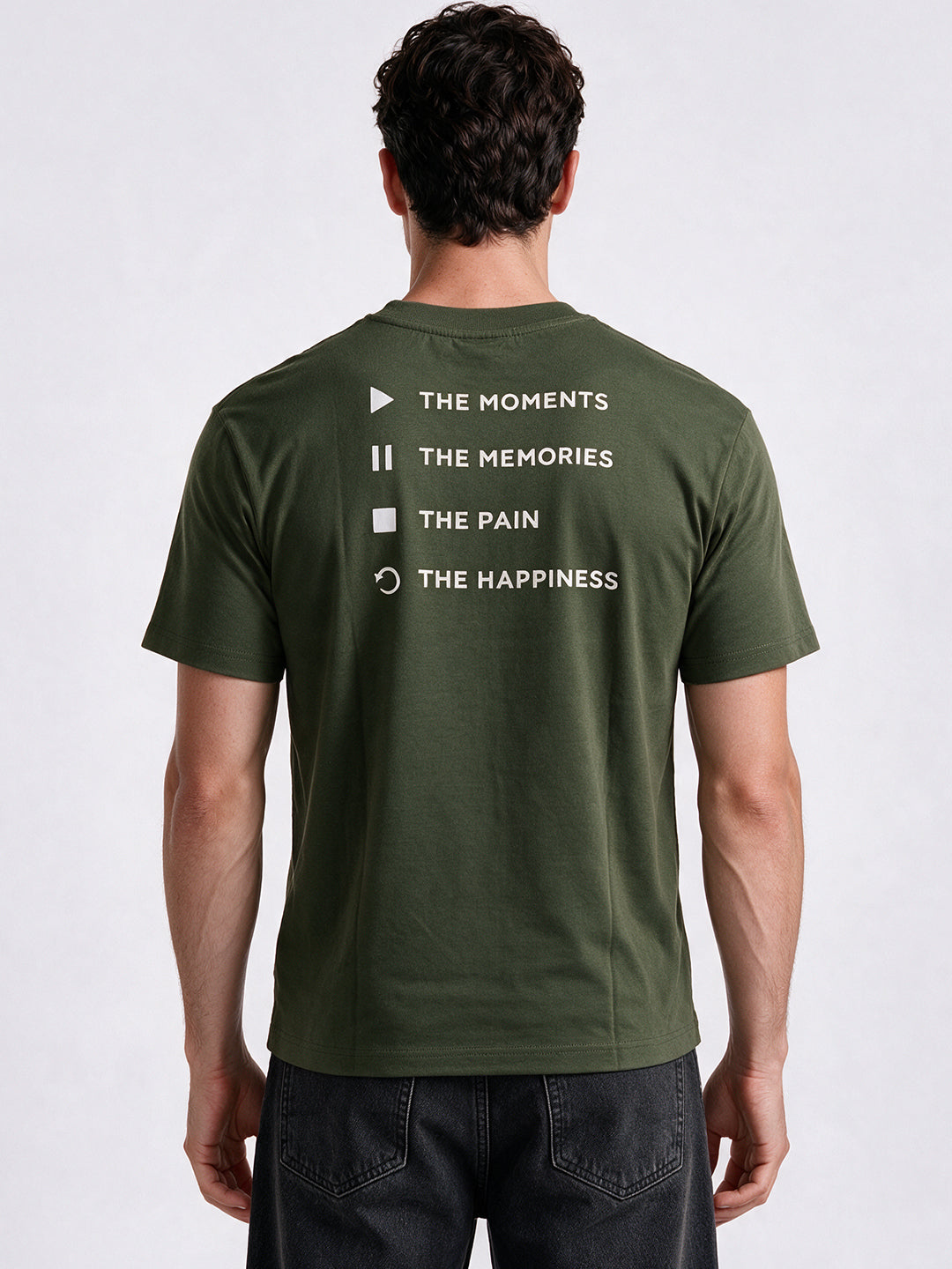 Olive Regular Fit Printed Tshirt