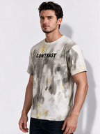 Men's Blended Printed Round Neck Regular Fit T-Shirt