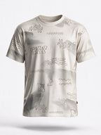 Men's Blended Printed Round Neck Regular Fit T-Shirt