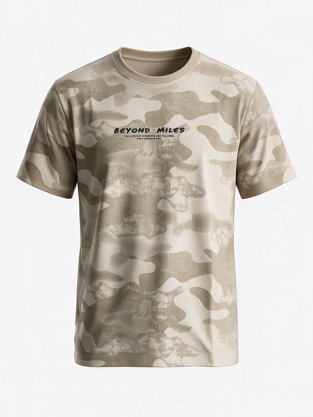 Men's Blended Printed Round Neck Regular Fit T-Shirt