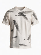 Men's Blended Printed Round Neck Regular Fit T-Shirt