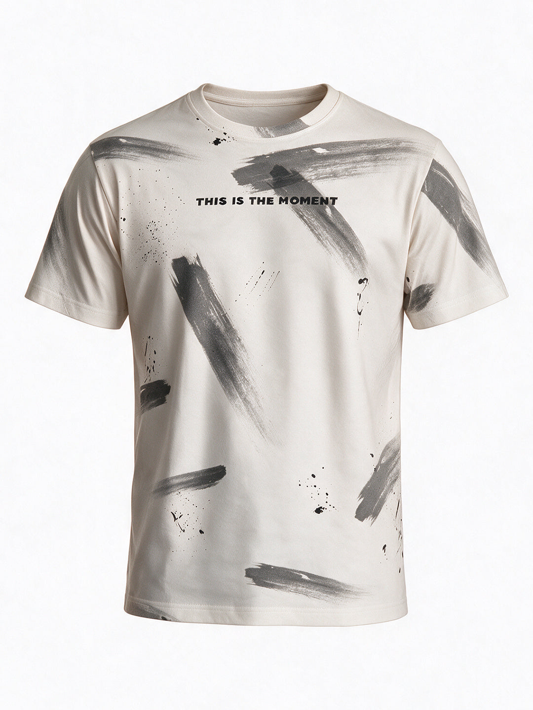 Men's Blended Printed Round Neck Regular Fit T-Shirt