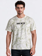 Printed Round Neck Blended Regular Fit T-Shirt