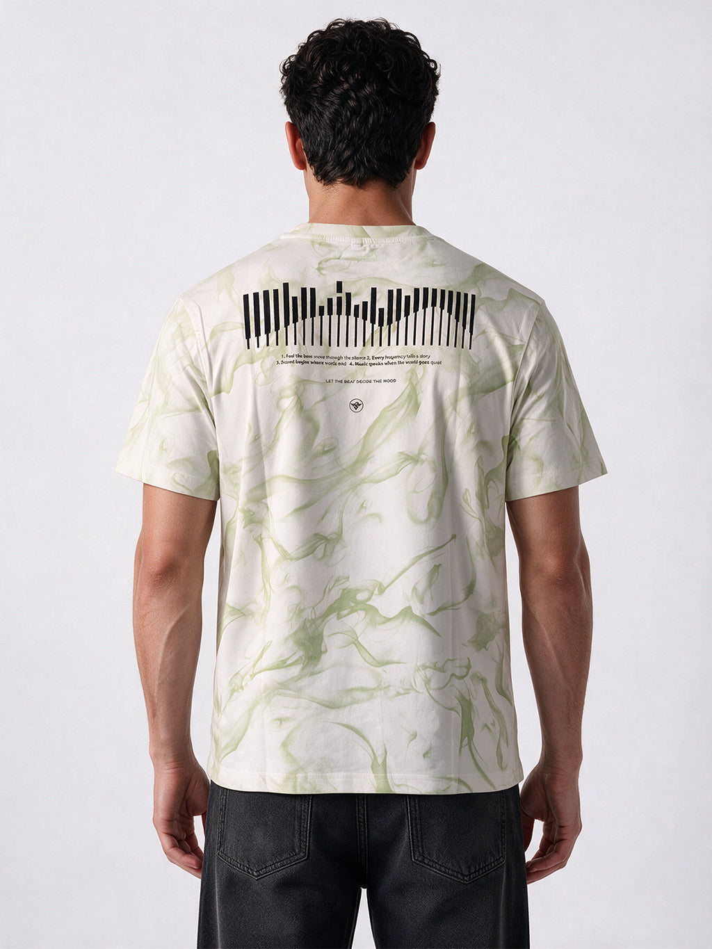 Printed Round Neck Blended Regular Fit T-Shirt