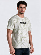 Printed Round Neck Blended Regular Fit T-Shirt