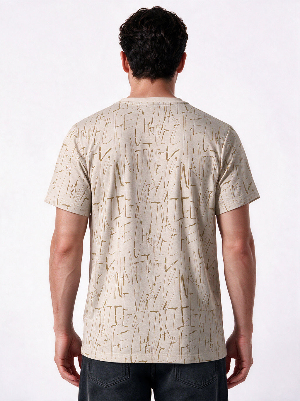 Burnout Round Neck Blended Regular Fit T-Shirt