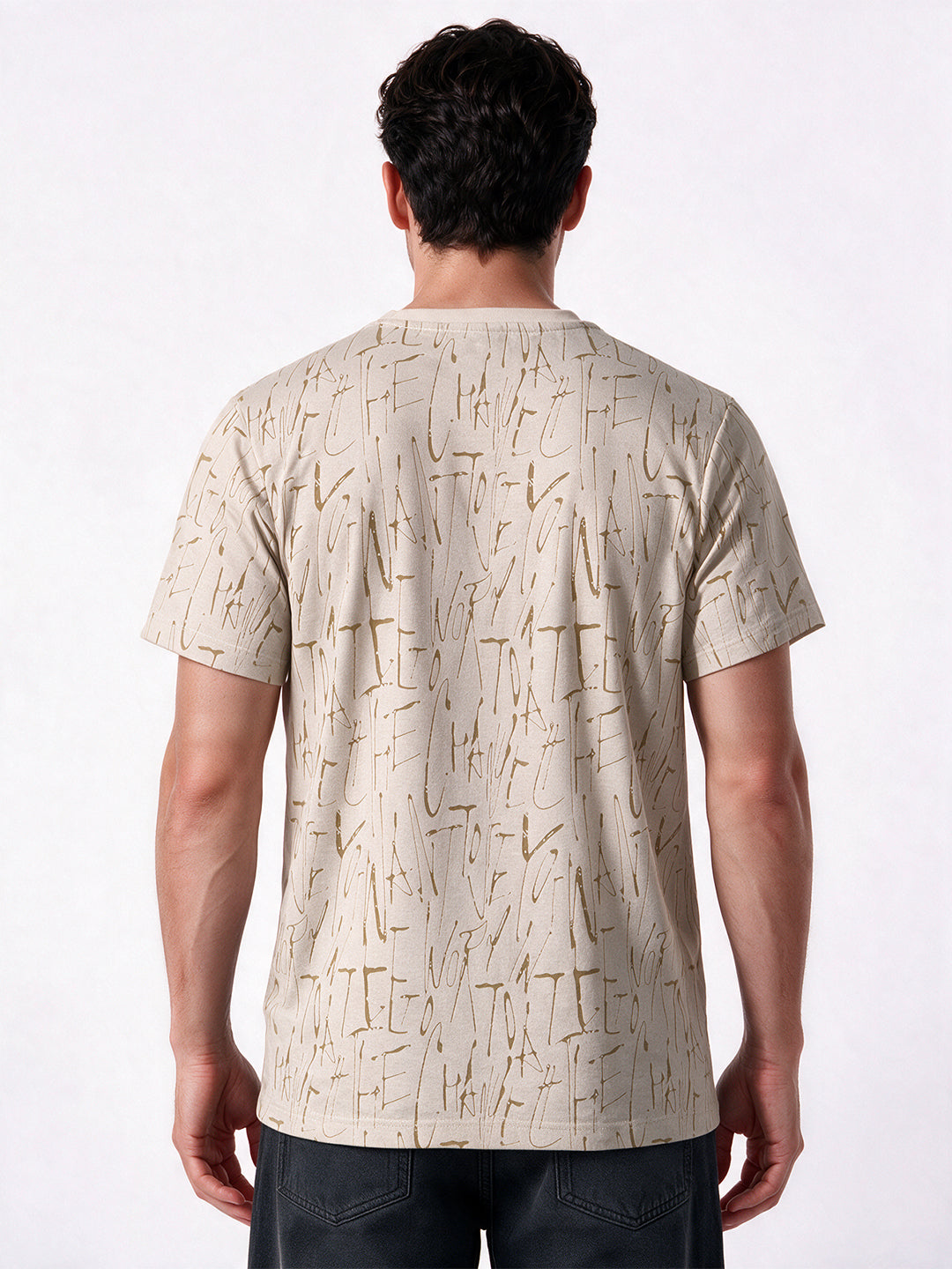Burnout Round Neck Blended Regular Fit T-Shirt