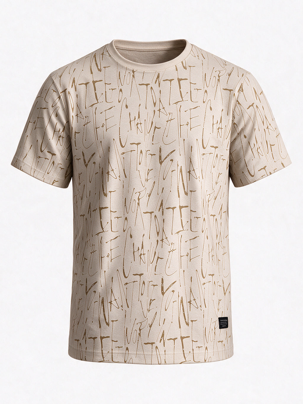 Burnout Round Neck Blended Regular Fit T-Shirt