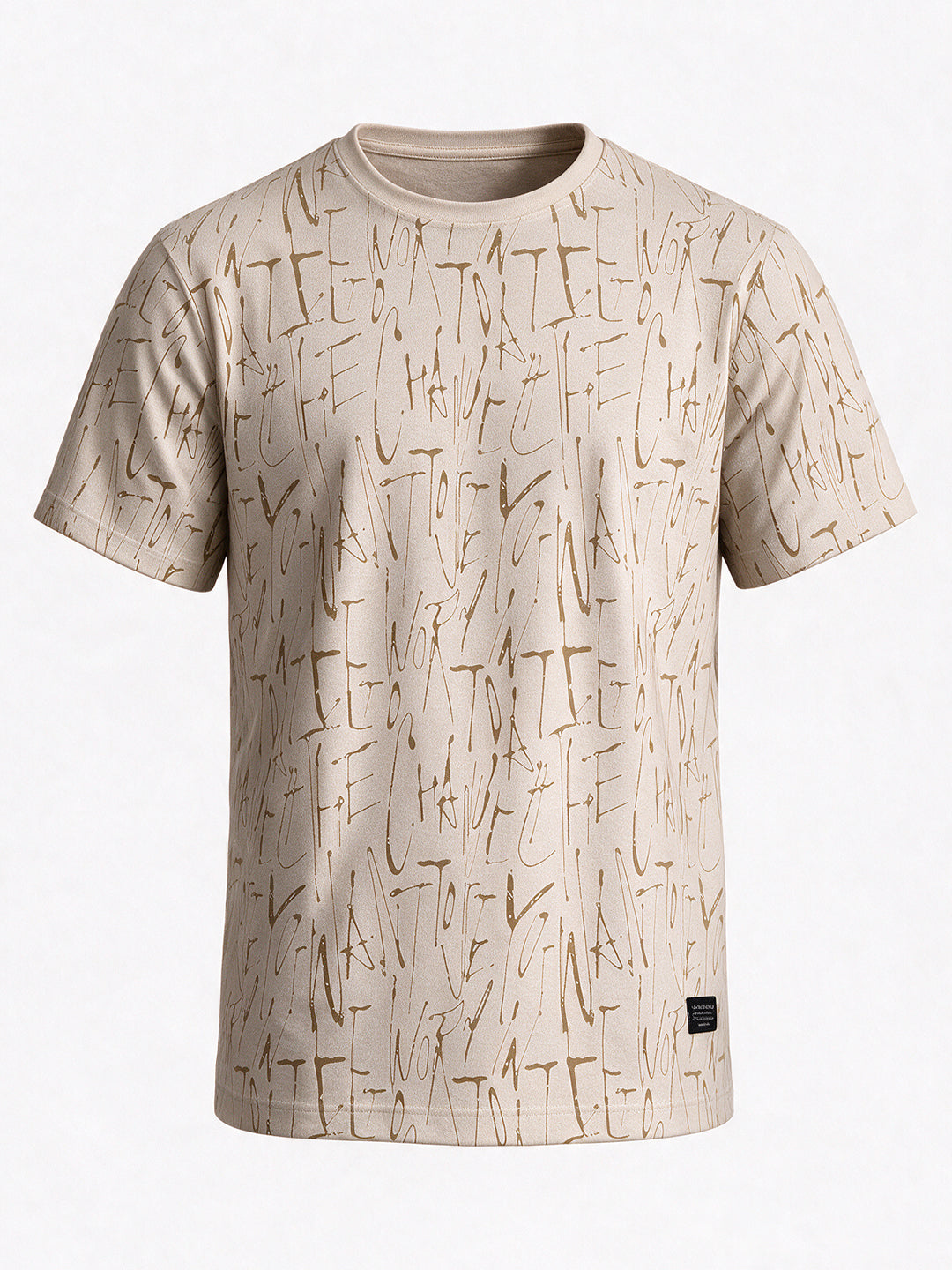 Burnout Round Neck Blended Regular Fit T-Shirt
