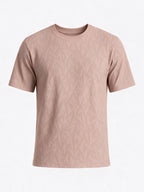 Men's Blended Jacquard Round Neck Regular Fit T-Shirt