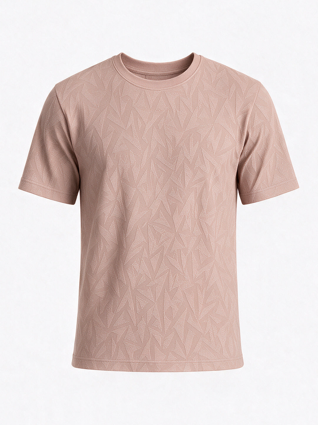 Men's Blended Jacquard Round Neck Regular Fit T-Shirt