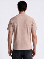 Men's Blended Jacquard Round Neck Regular Fit T-Shirt