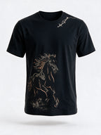 Men's Cotton Blend Printed Round Neck Regular Fit T-Shirt