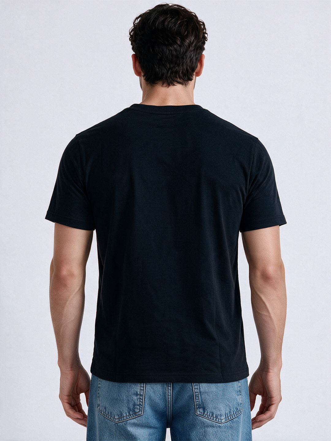 Men's Cotton Blend Printed Round Neck Regular Fit T-Shirt