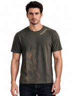 Cotton Blend Printed Round Neck Regular Fit T-Shirt