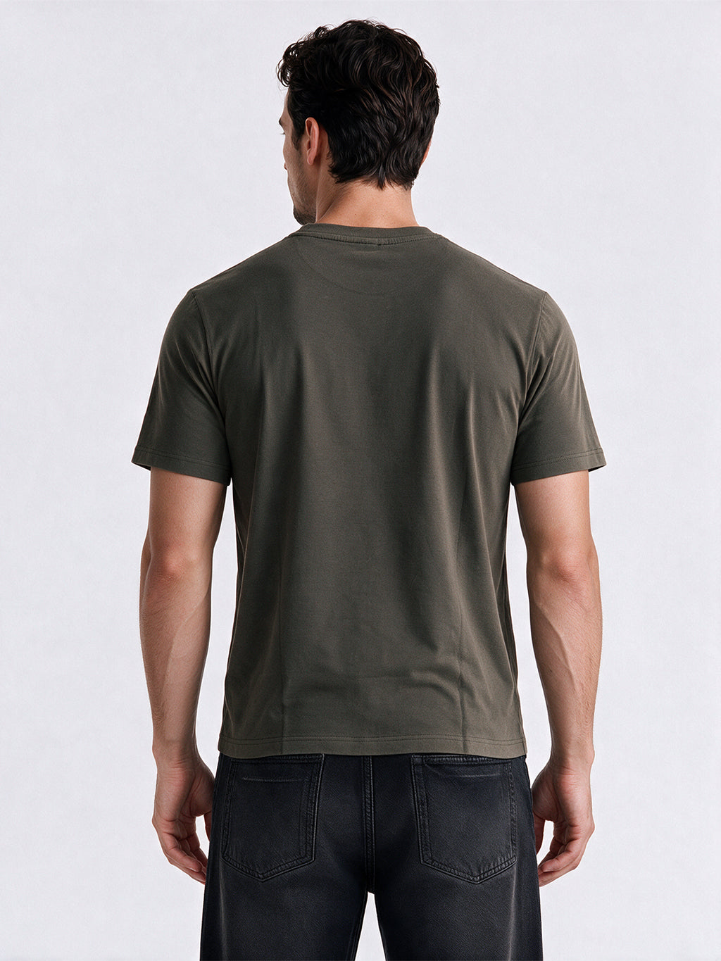 Cotton Blend Printed Round Neck Regular Fit T-Shirt
