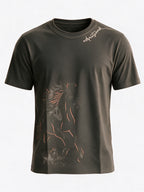 Cotton Blend Printed Round Neck Regular Fit T-Shirt